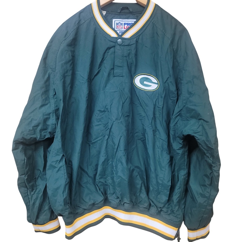 Vintage 90s Starter NFL Pro Line Green Bay Packers Windbreaker Pullover Mens L
